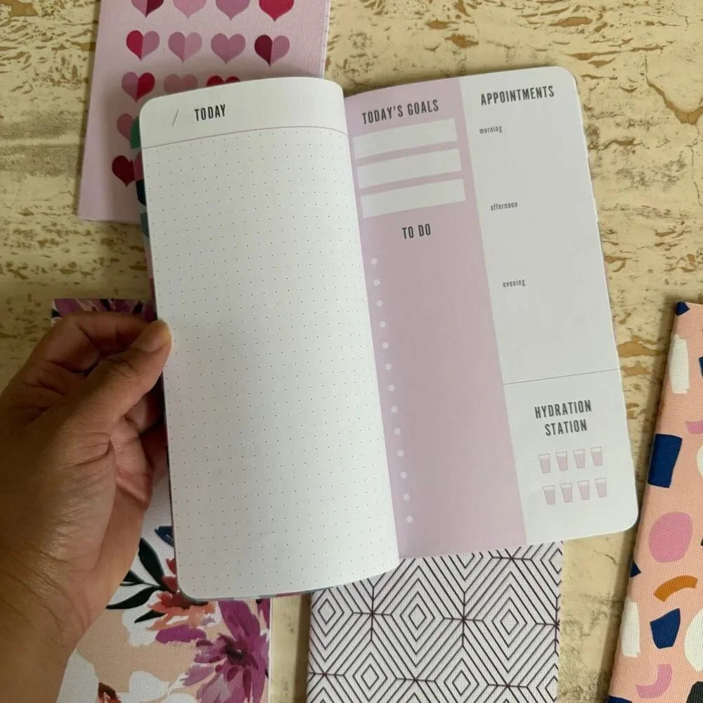 Five May Designs “skinny”notebooks - pink and peach tones